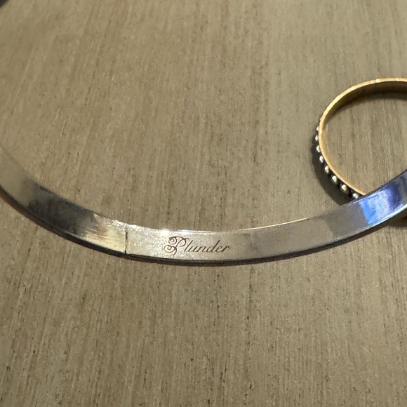 NEW Plunder Silver & Gold Bangle Set of 2 - Picture 3 of 5